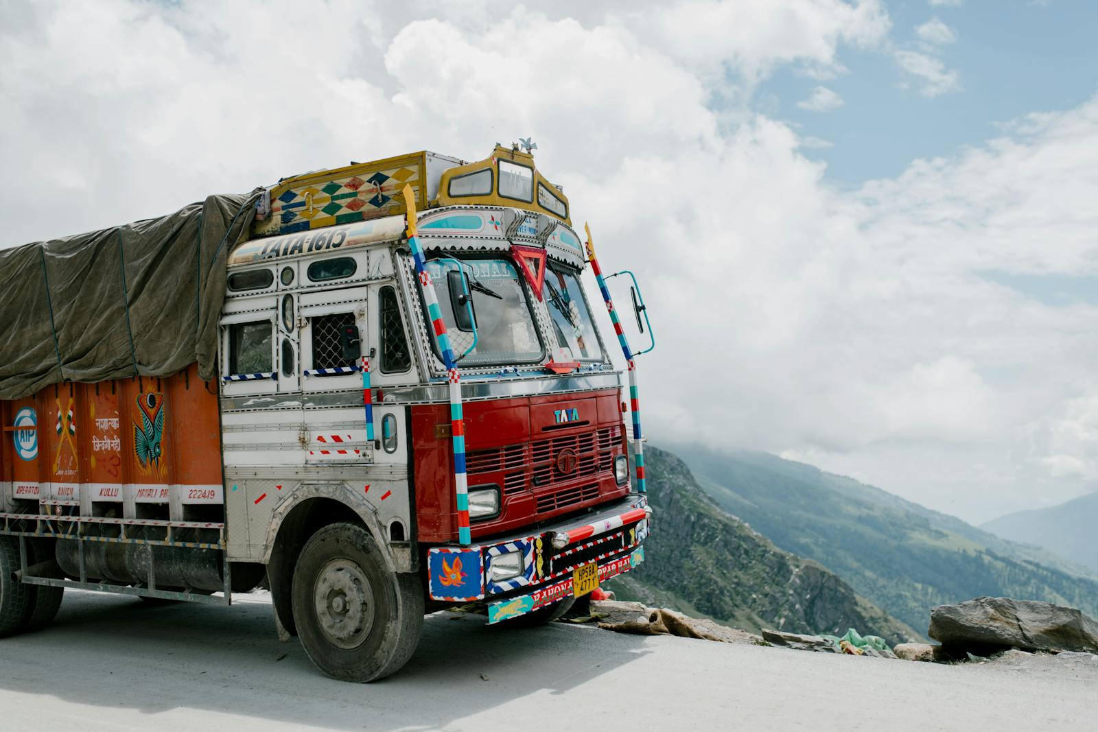 Container truck on Indian highway
